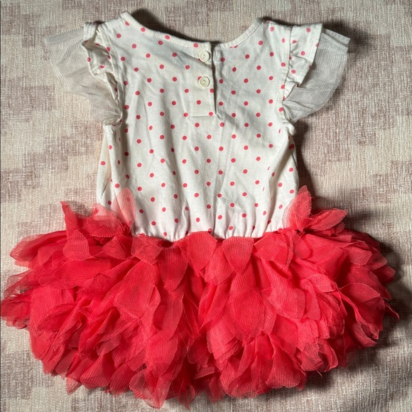 Valentines Pink Heart Polka Dot Frilly Baby Dress size 18M - Picture 7 of 7